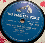 Elvis Presley With The Jordanaires : All Shook Up / That's When Your Heartaches Begin (Shellac, 10")