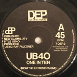 UB40 : One In Ten / Present Arms In Dub (7", Single)