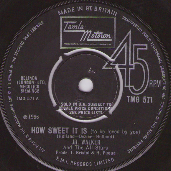 Junior Walker & The All Stars : How Sweet It Is (To Be Loved By You) (7