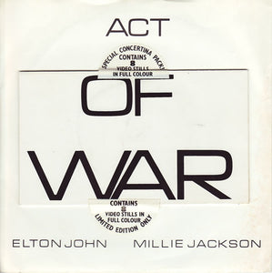 Elton John, Millie Jackson : Act Of War (Part 1 & 2) (7", Single, Ltd, Con)