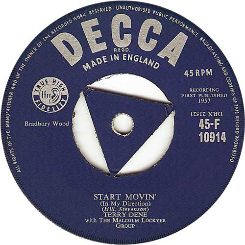 Terry Dene With The Malcolm Lockyer Group : Start Movin' / Green Corn (7