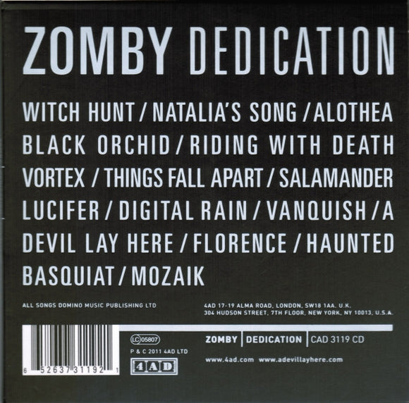 Zomby : Dedication (CD, Album)