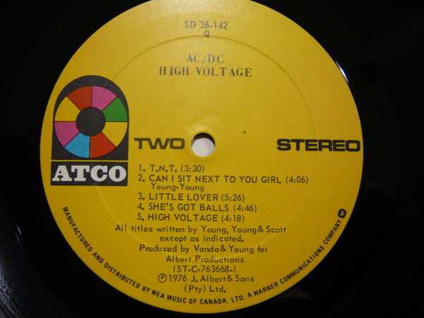 AC/DC - High Voltage (LP, Album) (Very Good (VG)) – Tangled Parrot