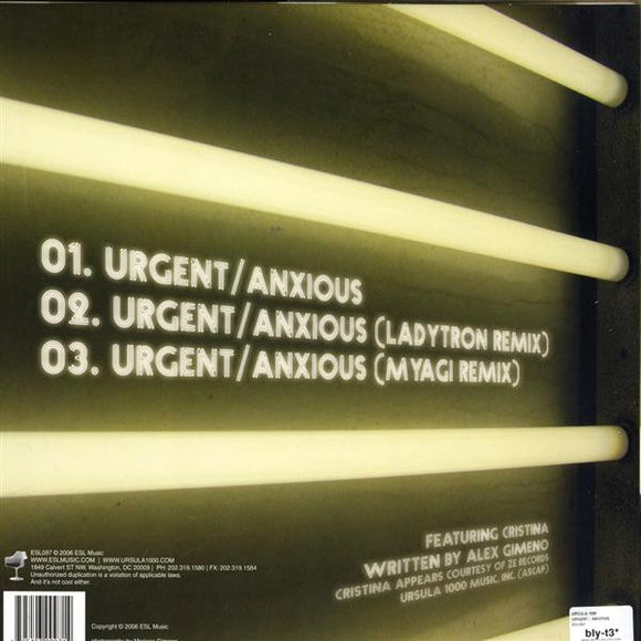 Ursula 1000 : Urgent / Anxious (12