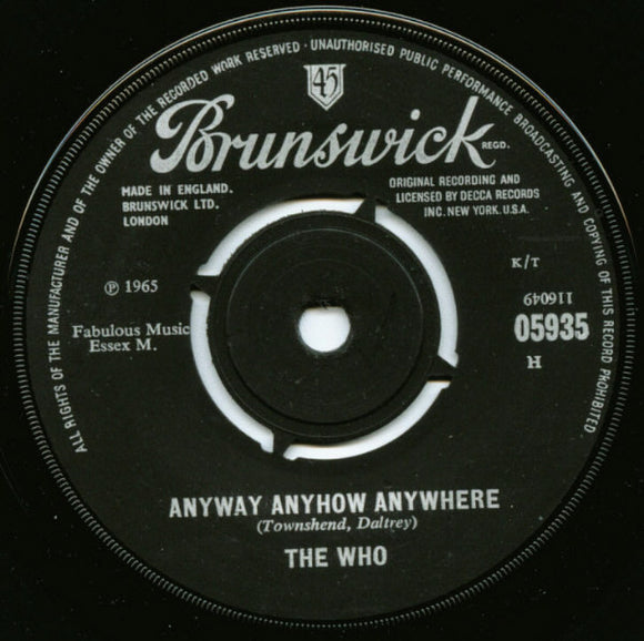 The Who : Anyway Anyhow Anywhere (7
