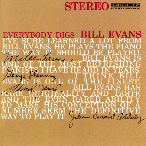 Bill Evans Trio - Everybody Digs Bill Evans - 1 LP  [RSD 2024]